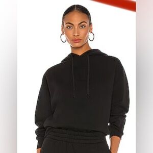Alexander Wang Foundation Terry Hoodie with Puff Paint LOGO NWT XS Black